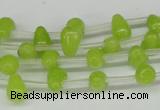 CCN438 15.5 inches Top-drilled 6*9mm teardrop candy jade beads