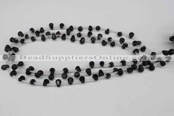 CCN442 15.5 inches Top-drilled 6*9mm teardrop candy jade beads