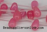 CCN450 15.5 inches Top-drilled 8*12mm teardrop candy jade beads