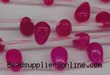 CCN451 15.5 inches Top-drilled 8*12mm teardrop candy jade beads