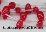 CCN452 15.5 inches Top-drilled 8*12mm teardrop candy jade beads