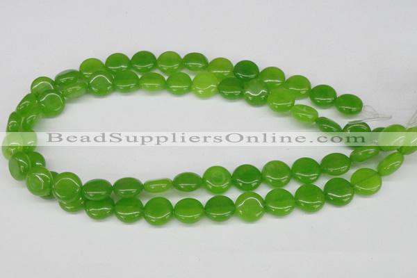 CCN481 15.5 inches 12mm flat round candy jade beads wholesale