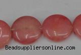 CCN495 15.5 inches 20mm flat round candy jade beads wholesale