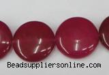 CCN497 15.5 inches 20mm flat round candy jade beads wholesale