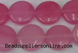 CCN498 15.5 inches 20mm flat round candy jade beads wholesale