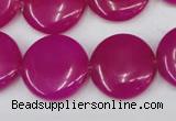 CCN499 15.5 inches 20mm flat round candy jade beads wholesale