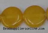 CCN505 15.5 inches 25mm flat round candy jade beads wholesale