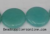 CCN507 15.5 inches 25mm flat round candy jade beads wholesale