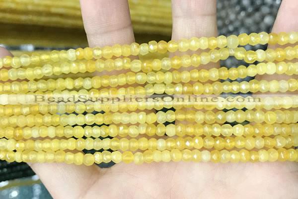 CCN5111 15 inches 3*4mm faceted rondelle candy jade beads