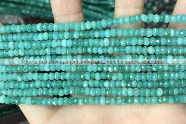 CCN5117 15 inches 3*4mm faceted rondelle candy jade beads