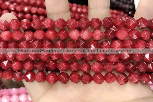 CCN5241 15 inches 8mm faceted nuggets candy jade beads