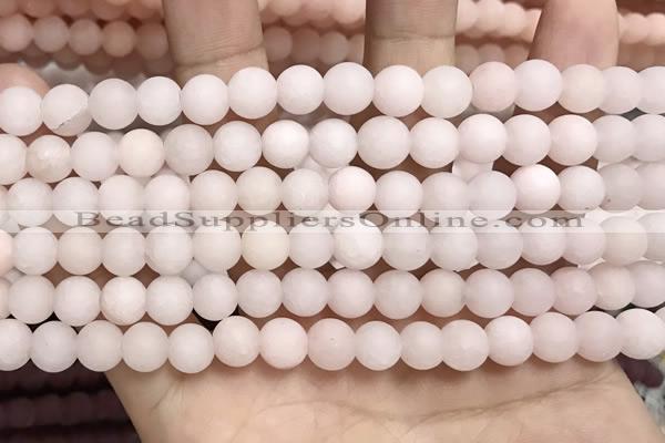 CCN5581 15 inches 8mm round matte candy jade beads Wholesale