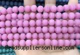 CCN5592 15 inches 8mm round matte candy jade beads Wholesale