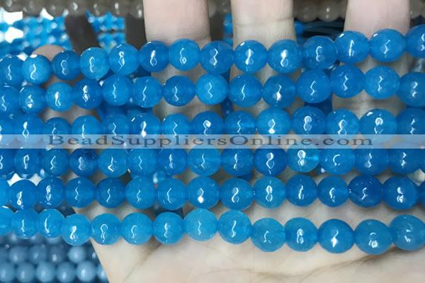 CCN5663 15 inches 8mm faceted round candy jade beads