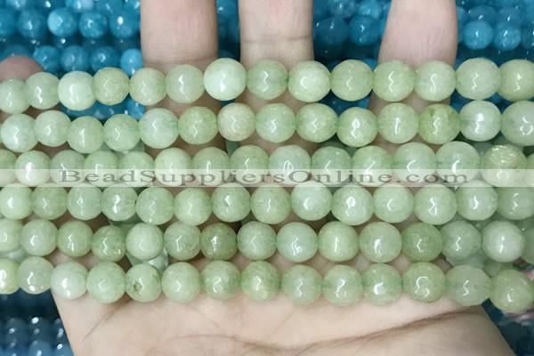 CCN5669 15 inches 8mm faceted round candy jade beads