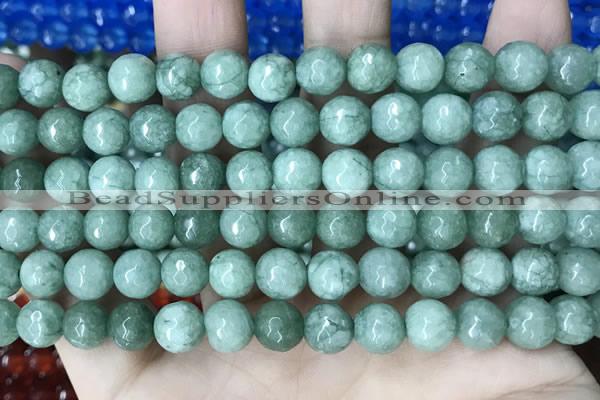 CCN5694 15 inches 8mm faceted round candy jade beads