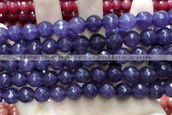 CCN5799 15 inches 10mm faceted round candy jade beads