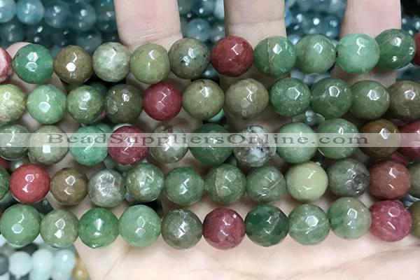 CCN5834 15 inches 10mm faceted round candy jade beads