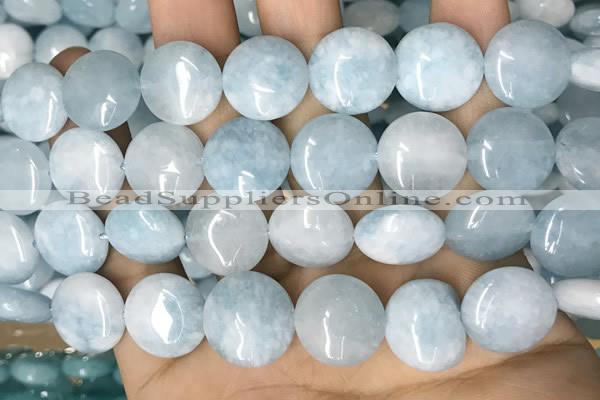 CCN5886 15 inches 15mm flat round candy jade beads Wholesale