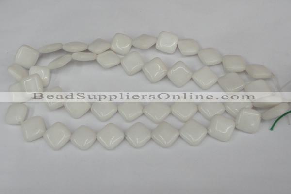 CCN595 15.5 inches 15*15mm diamond candy jade beads wholesale