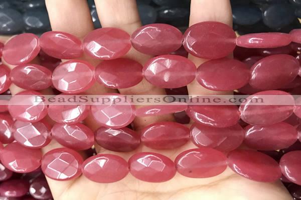 CCN5969 15 inches 13*18mm faceted oval candy jade beads