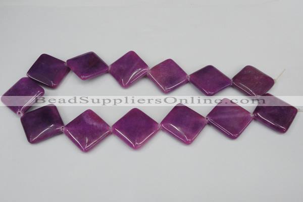 CCN606 15.5 inches 25*25mm diamond candy jade beads wholesale