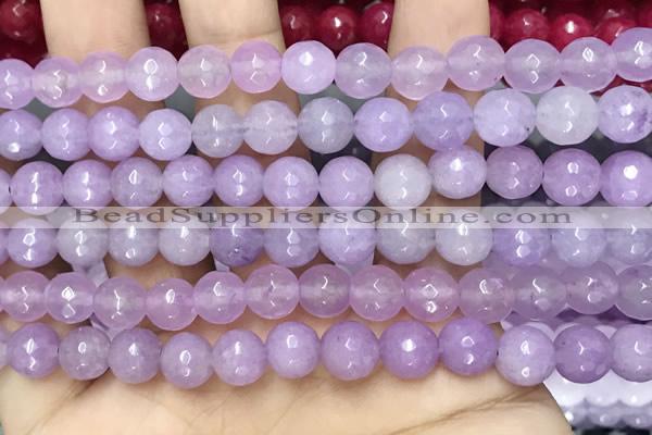 CCN6317 15.5 inches 8mm faceted round candy jade beads Wholesale