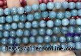 CCN6320 15.5 inches 8mm faceted round candy jade beads Wholesale