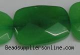 CCN713 15.5 inches 30*40mm faceted trapezoid candy jade beads