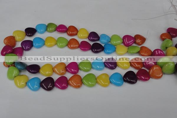 CCN727 15.5 inches 15*15mm heart candy jade beads wholesale