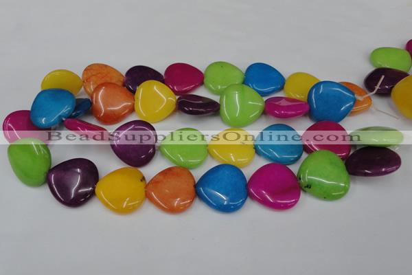 CCN729 15.5 inches 25*25mm heart candy jade beads wholesale