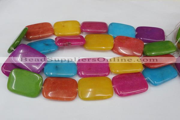 CCN731 15.5 inches 25*35mm rectangle candy jade beads wholesale