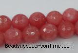 CCN753 15.5 inches 4mm faceted round candy jade beads wholesale