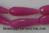 CCN982 15.5 inches 10*30mm faceted teardrop candy jade beads