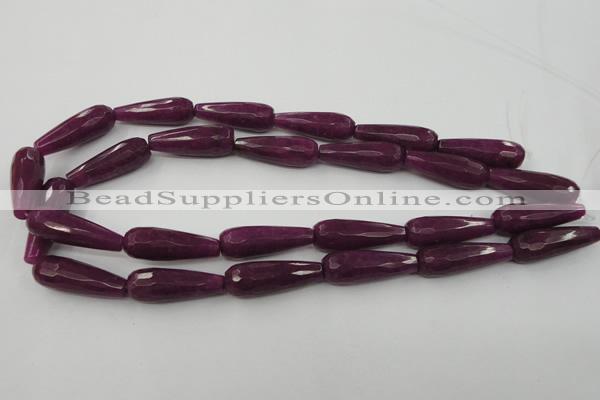 CCN985 15.5 inches 10*30mm faceted teardrop candy jade beads