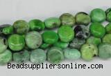 CCO130 15.5 inches 8mm flat round dyed natural chrysotine beads