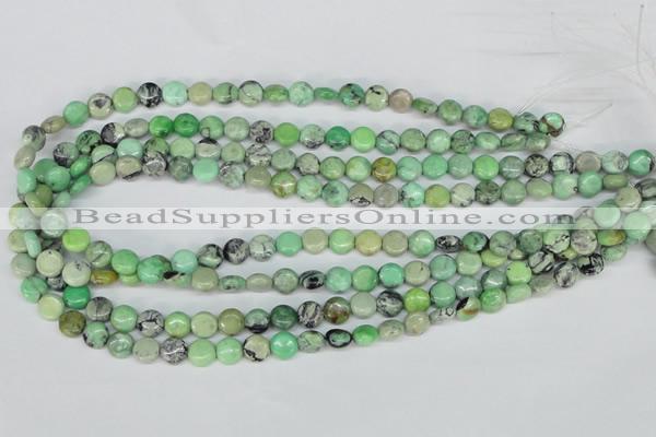 CCO31 15.5 inches 8mm flat round natural chrysotine beads