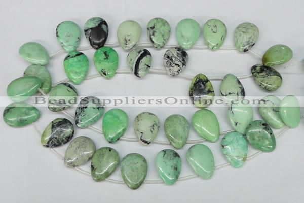 CCO49 Top-drilled 18*25mm flat teardrop natural chrysotine beads