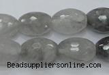 CCQ100 15.5 inches 13*18mm faceted rice cloudy quartz beads