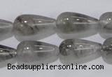 CCQ104 15.5 inches 10*20mm teardrop cloudy quartz beads wholesale