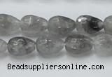 CCQ108 15.5 inches 10*14mm faceted teardrop cloudy quartz beads