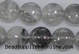 CCQ118 15.5 inches 15mm coin cloudy quartz beads wholesale