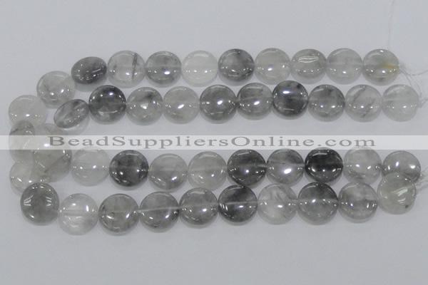 CCQ119 15.5 inches 18mm coin cloudy quartz beads wholesale