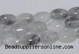 CCQ144 15.5 inches 8*12mm oval cloudy quartz beads wholesale