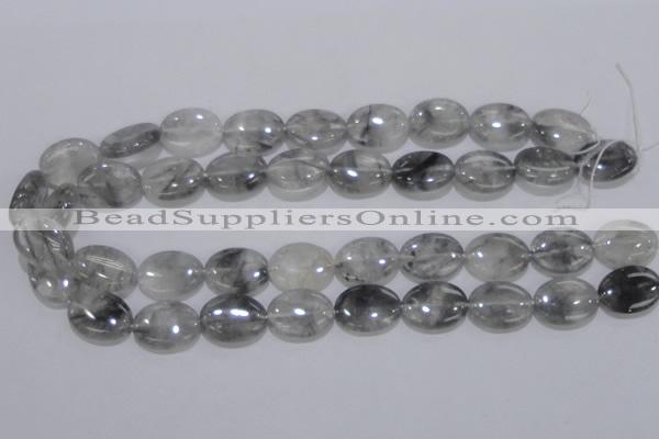 CCQ147 15.5 inches 15*20mm oval cloudy quartz beads wholesale