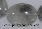 CCQ150 15.5 inches 30*40mm oval cloudy quartz beads wholesale