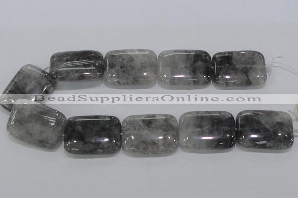 CCQ180 15.5 inches 30*40mm rectangle cloudy quartz beads wholesale