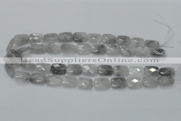 CCQ187 15.5 inches 14*18mm faceted rectangle cloudy quartz beads