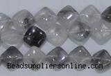 CCQ203 15.5 inches 10*10mm diamond cloudy quartz beads wholesale