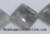 CCQ205 15.5 inches 25*25mm diamond cloudy quartz beads wholesale